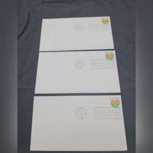 1987 Love Stamp First Day Issue Covers Set Of 3